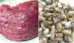 Thịt bò tươi và vị thuốc tân di - Ảnh: K.Vy