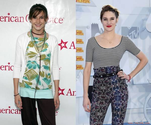 Shailene Woodley năm 2006 và tại MTV Movie Awards 2015.